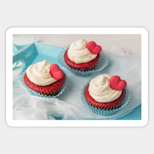 Heart cupcakes for Valentine's Day Sticker